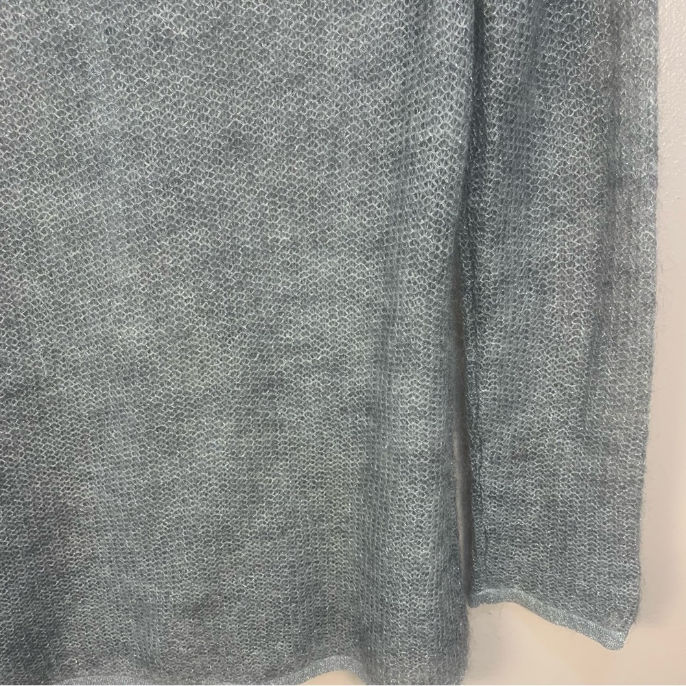 Ann Taylor Super Kid Mohair Blend Fine Open Knit Crystal Button Sweater - Picture 8 of 11
